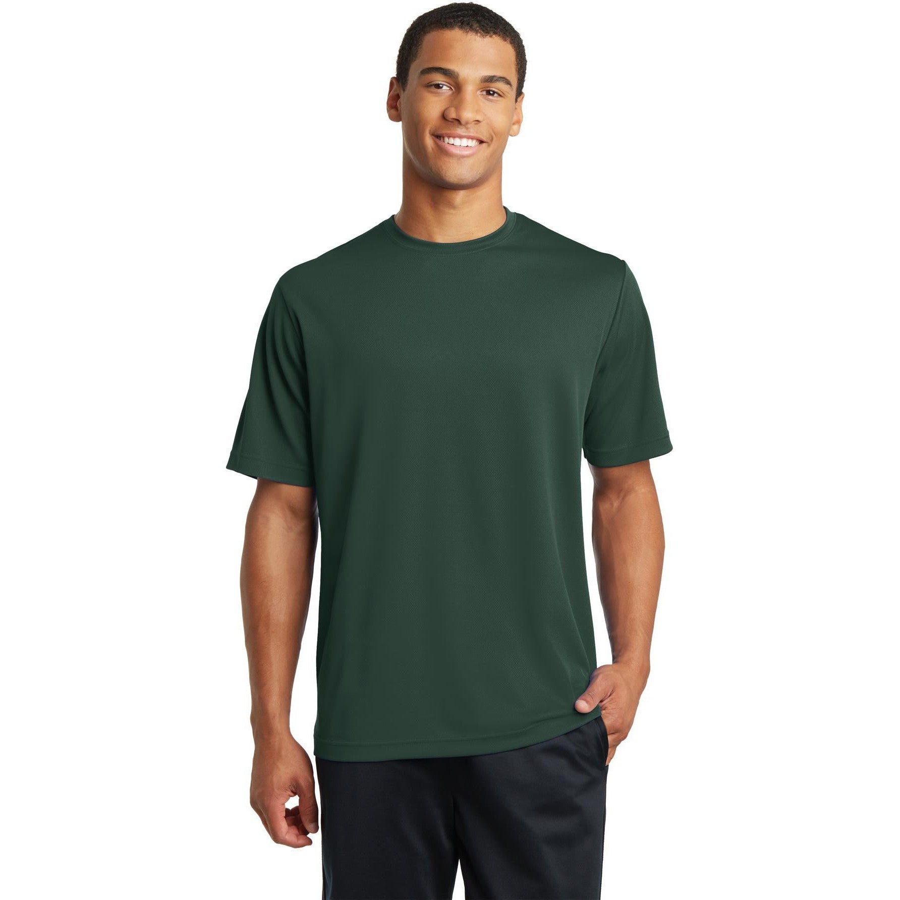 no-logo CLOSEOUT - Sport-Tek PosiCharge RacerMesh Tee-Sport-Tek-Dark Forest Green-S-Thread Logic