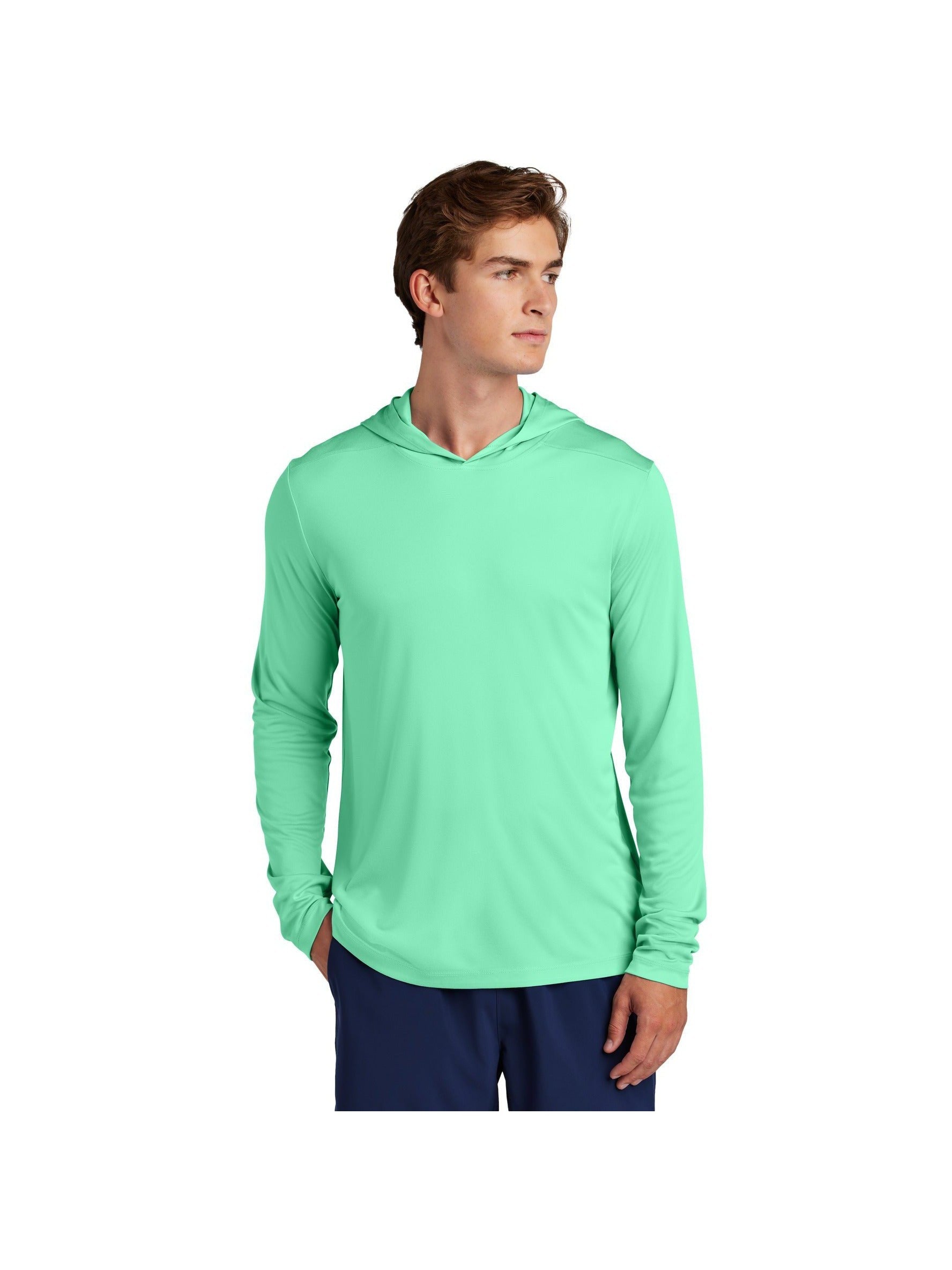 no-logo Sport-Tek Posi-UV Pro Long Sleeve Hoodie-Sport-Tek-Thread Logic