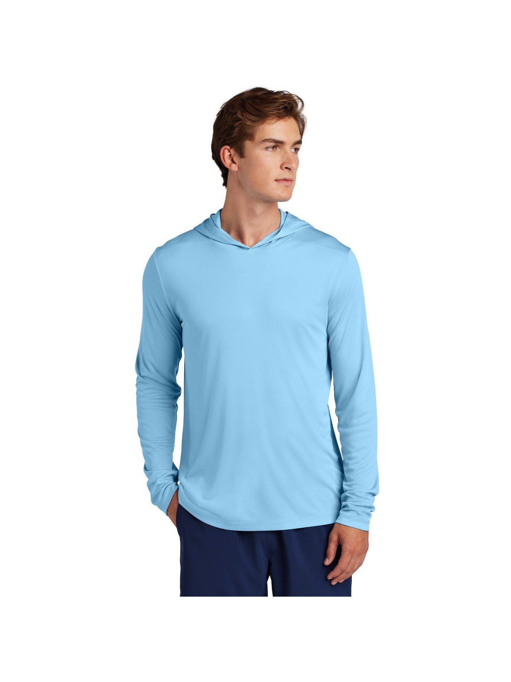 no-logo Sport-Tek Posi-UV Pro Long Sleeve Hoodie-Sport-Tek-Thread Logic