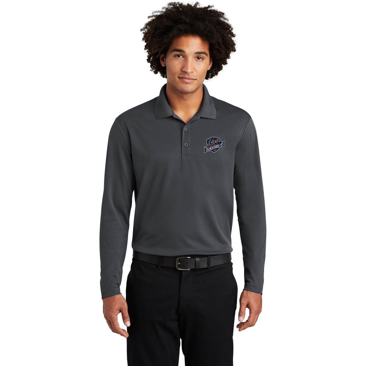no-logo Sport-Tek PosiCharge RacerMesh Long Sleeve Polo-Polos-Sport-Tek-Thread Logic