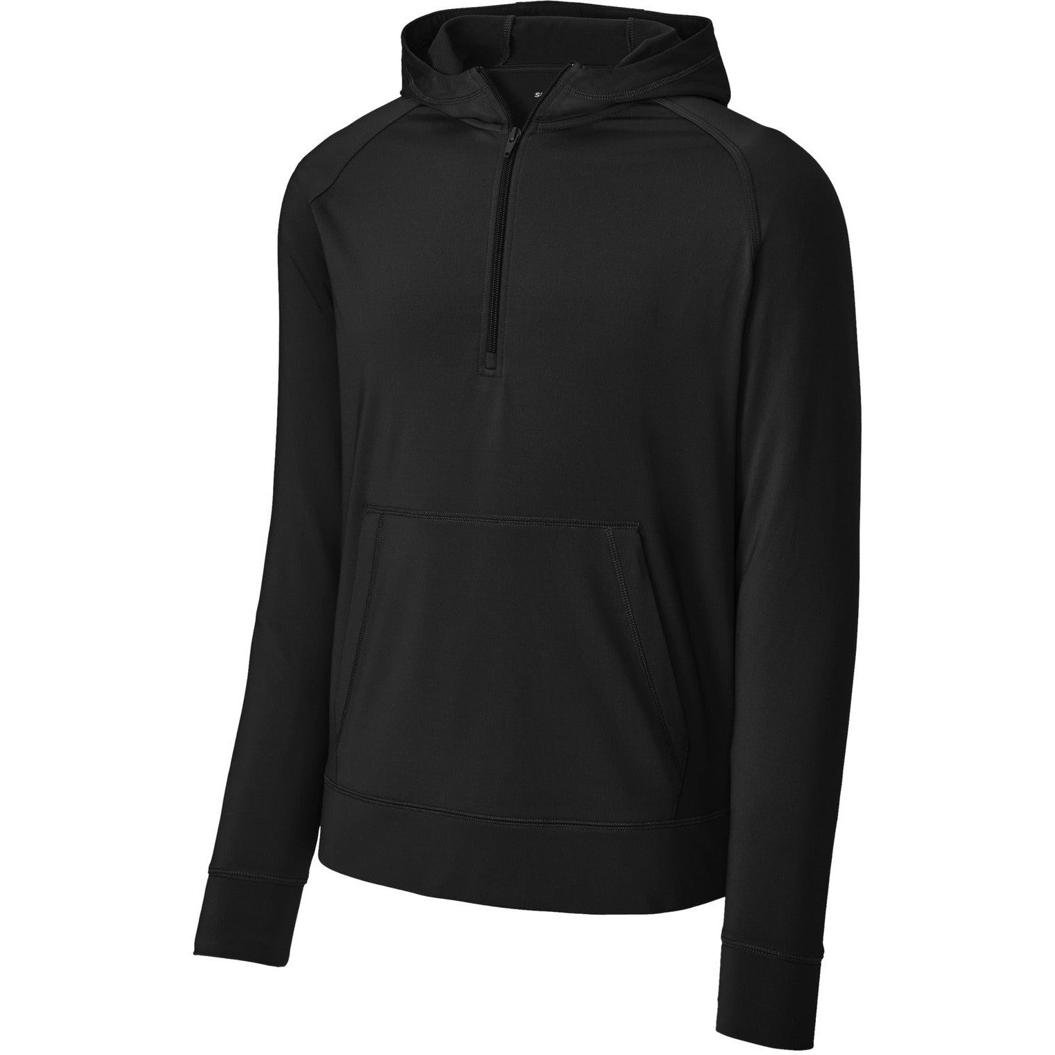 Sport-Tek Sport-Wick Stretch 1/2-Zip Hoodie-Sport-Tek-Black-XS-Thread Logic