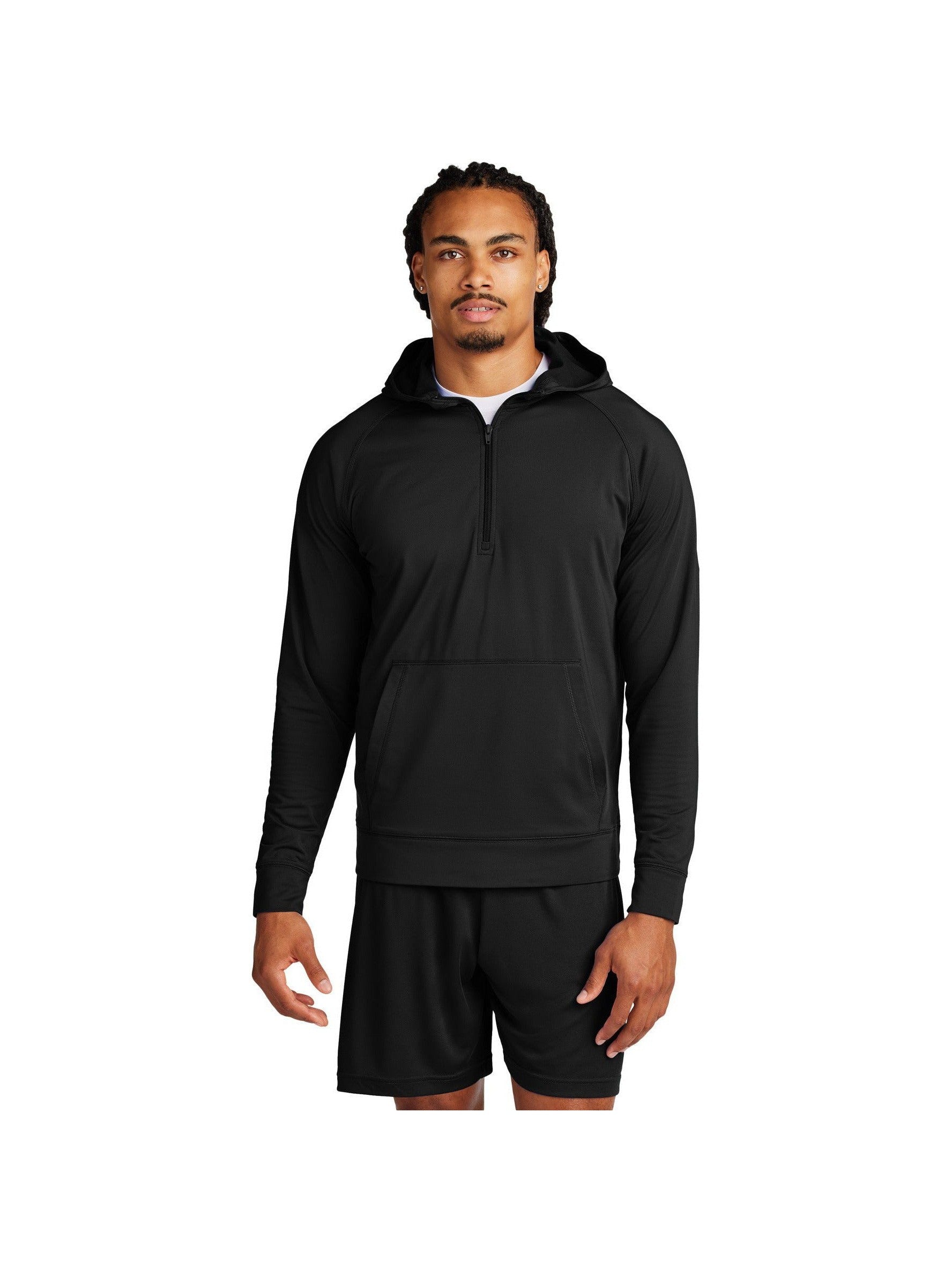 no-logo Sport-Tek Sport-Wick Stretch 1/2-Zip Hoodie-Sport-Tek-Thread Logic
