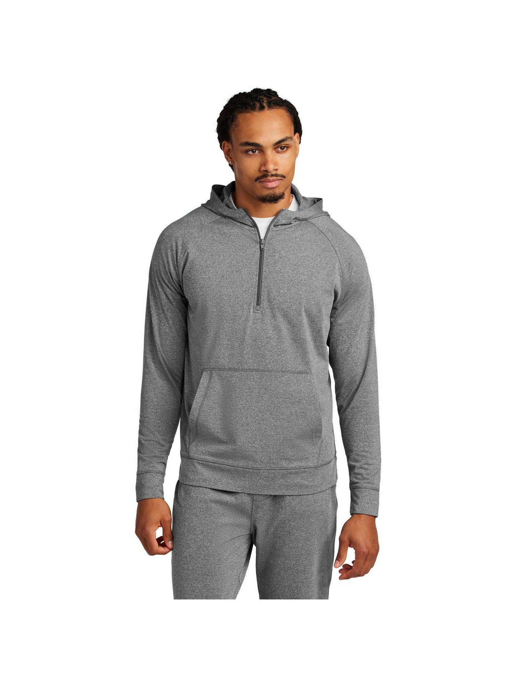 no-logo Sport-Tek Sport-Wick Stretch 1/2-Zip Hoodie-Sport-Tek-Thread Logic