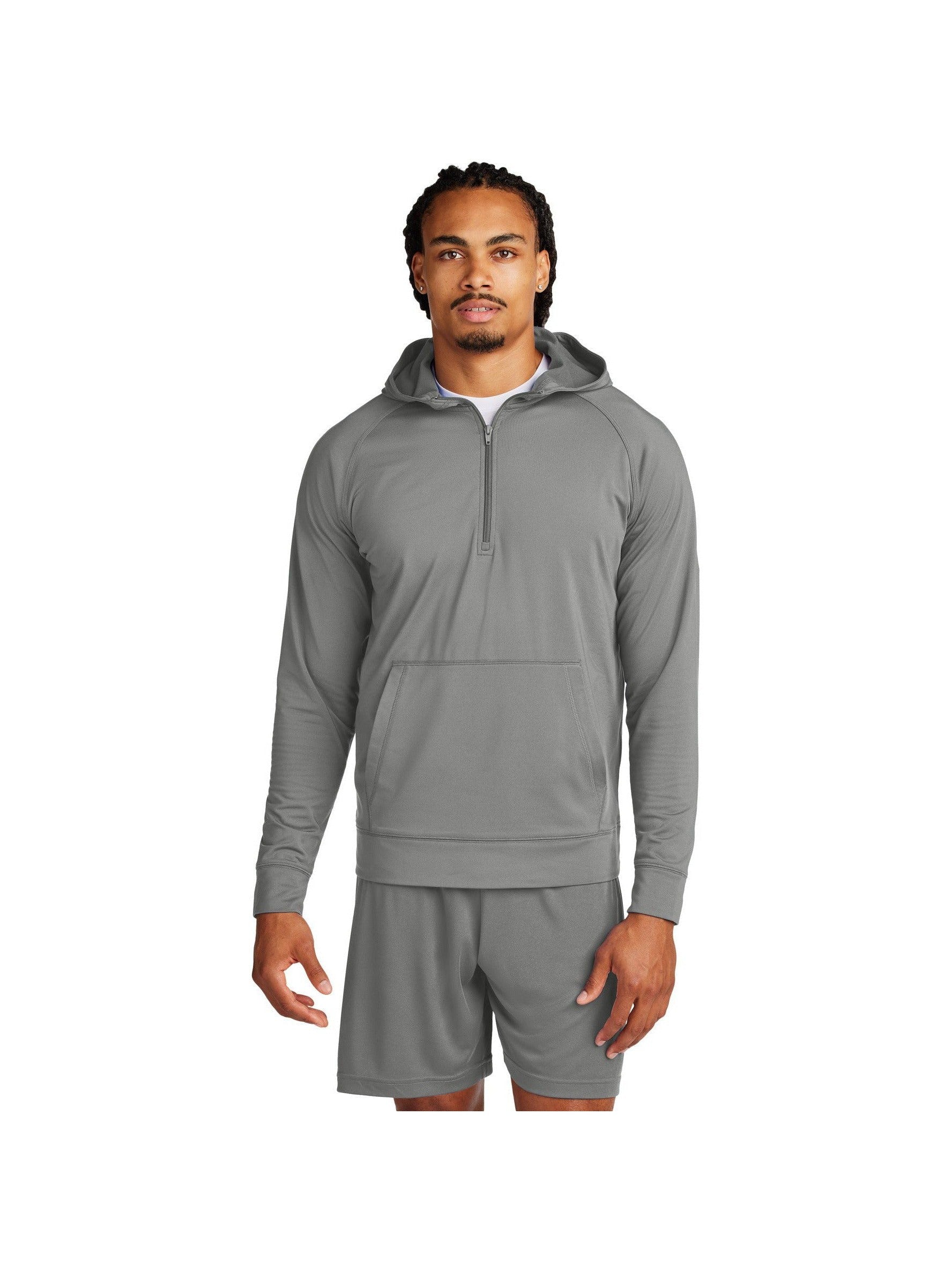 no-logo Sport-Tek Sport-Wick Stretch 1/2-Zip Hoodie-Sport-Tek-Thread Logic