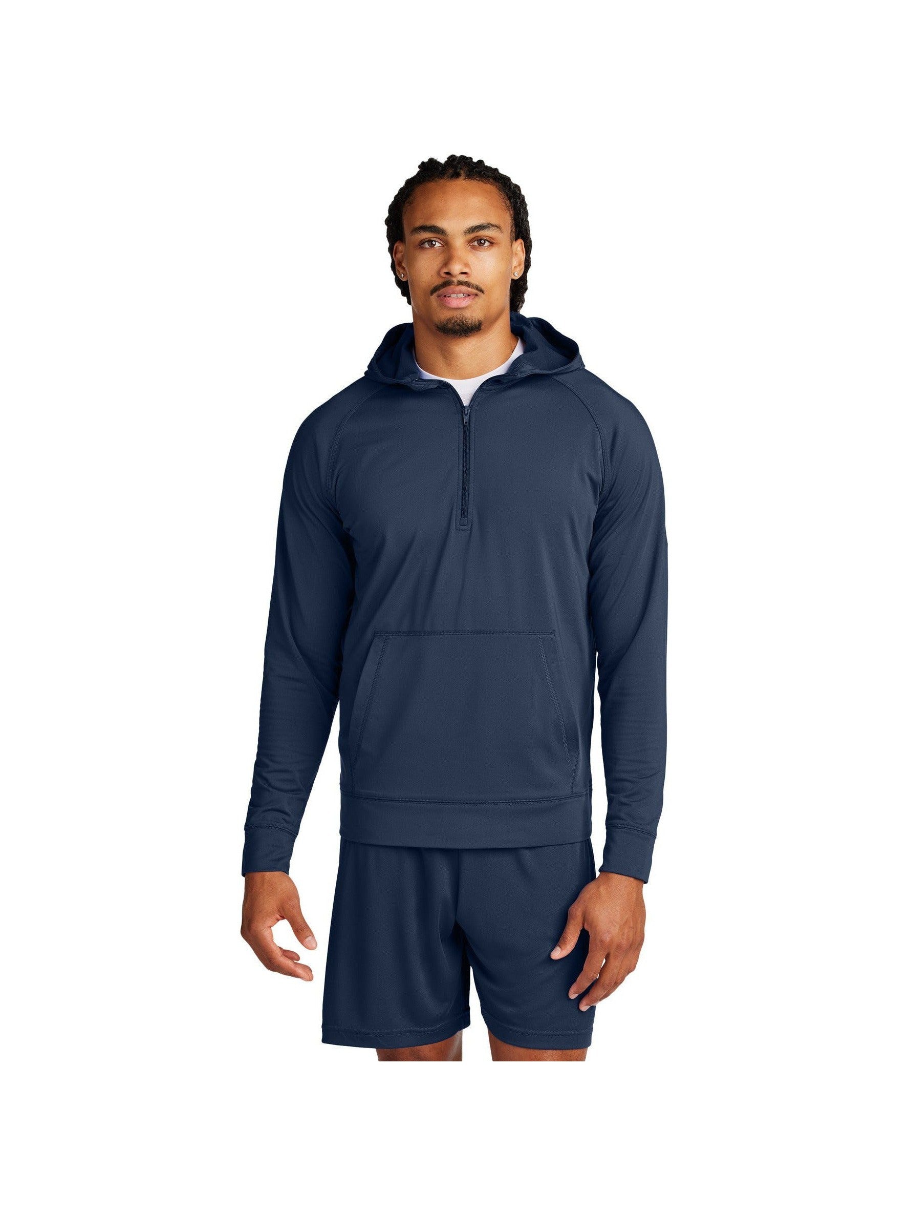 no-logo Sport-Tek Sport-Wick Stretch 1/2-Zip Hoodie-Sport-Tek-Thread Logic