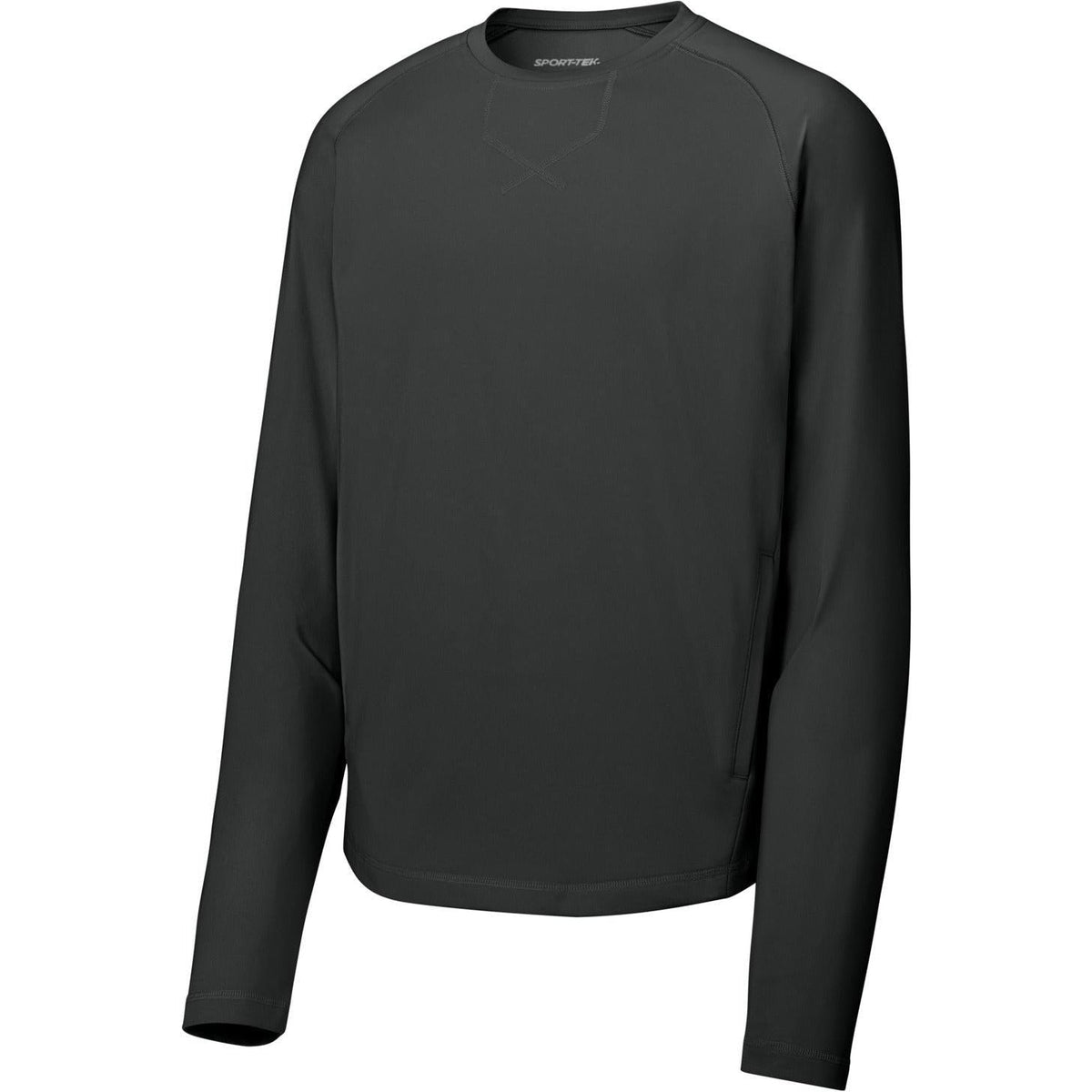 no-logo Sport-Tek Sport-Wick Stretch Pocketed Crewneck