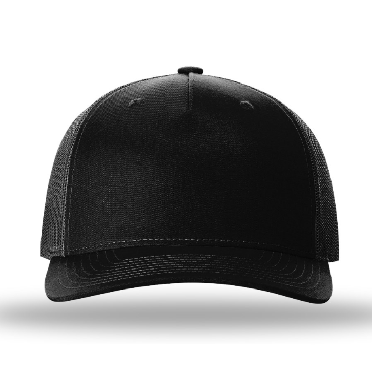 no-logo Richardson Trucker Cap-Headwear-Richardson-Black/Black-OSFA-Thread Logic