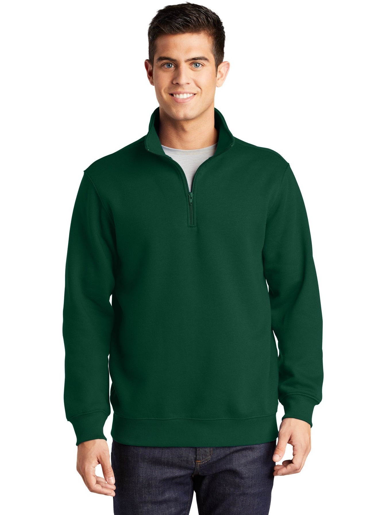 Sport-Tek 1/4-Zip Sweatshirt-Regular-Sport-Tek-Forest Green-S-Thread Logic