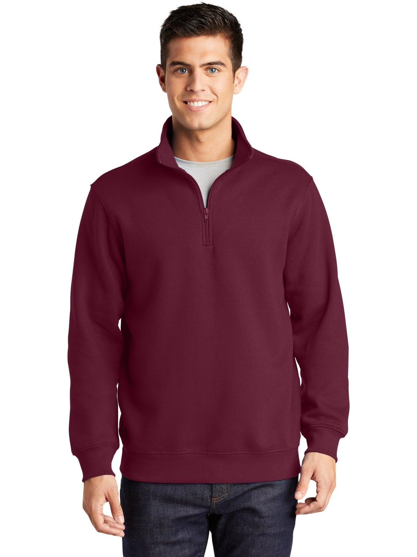 Sport-Tek 1/4-Zip Sweatshirt-Regular-Sport-Tek-Maroon-S-Thread Logic