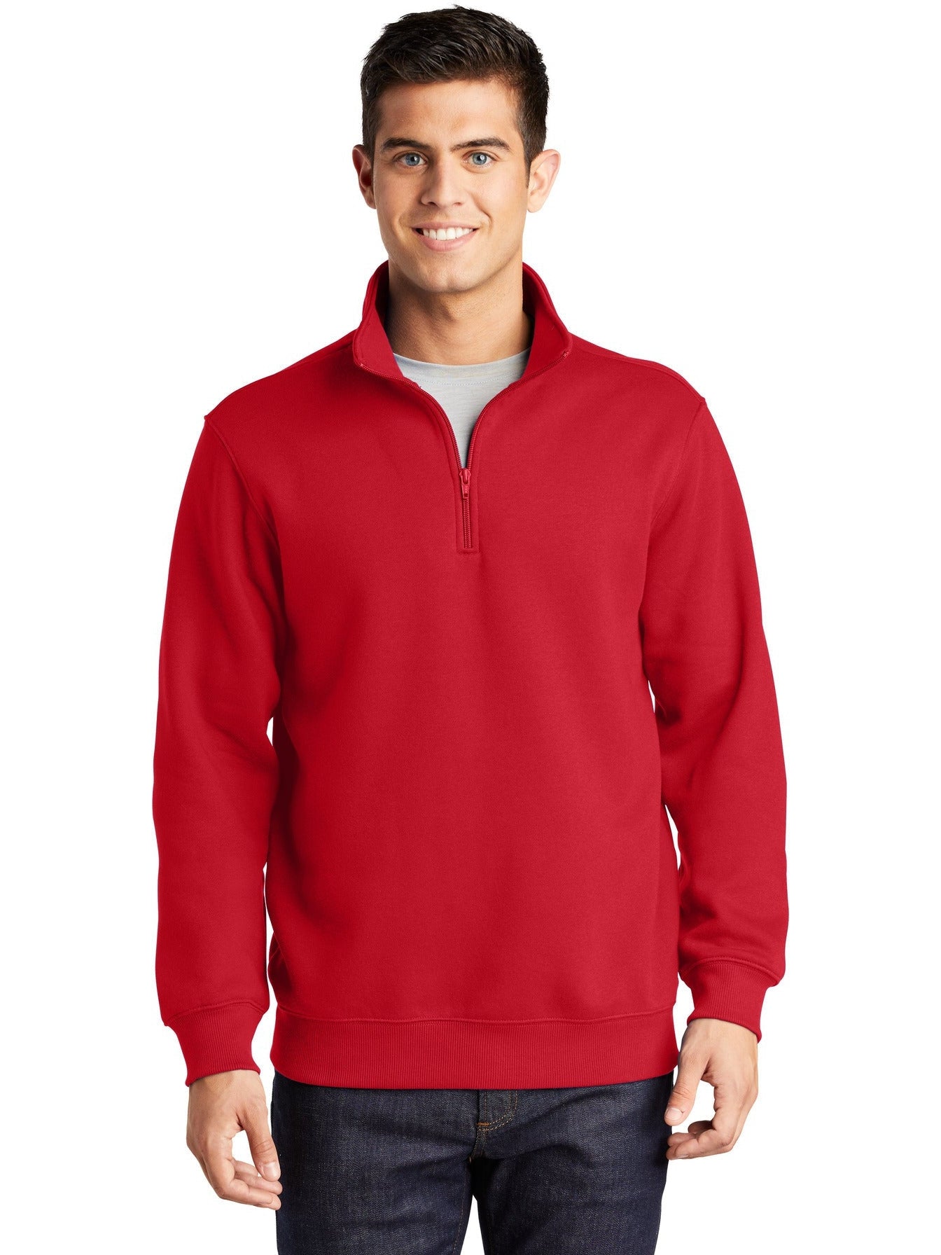 Sport-Tek 1/4-Zip Sweatshirt-Regular-Sport-Tek-True Red-S-Thread Logic