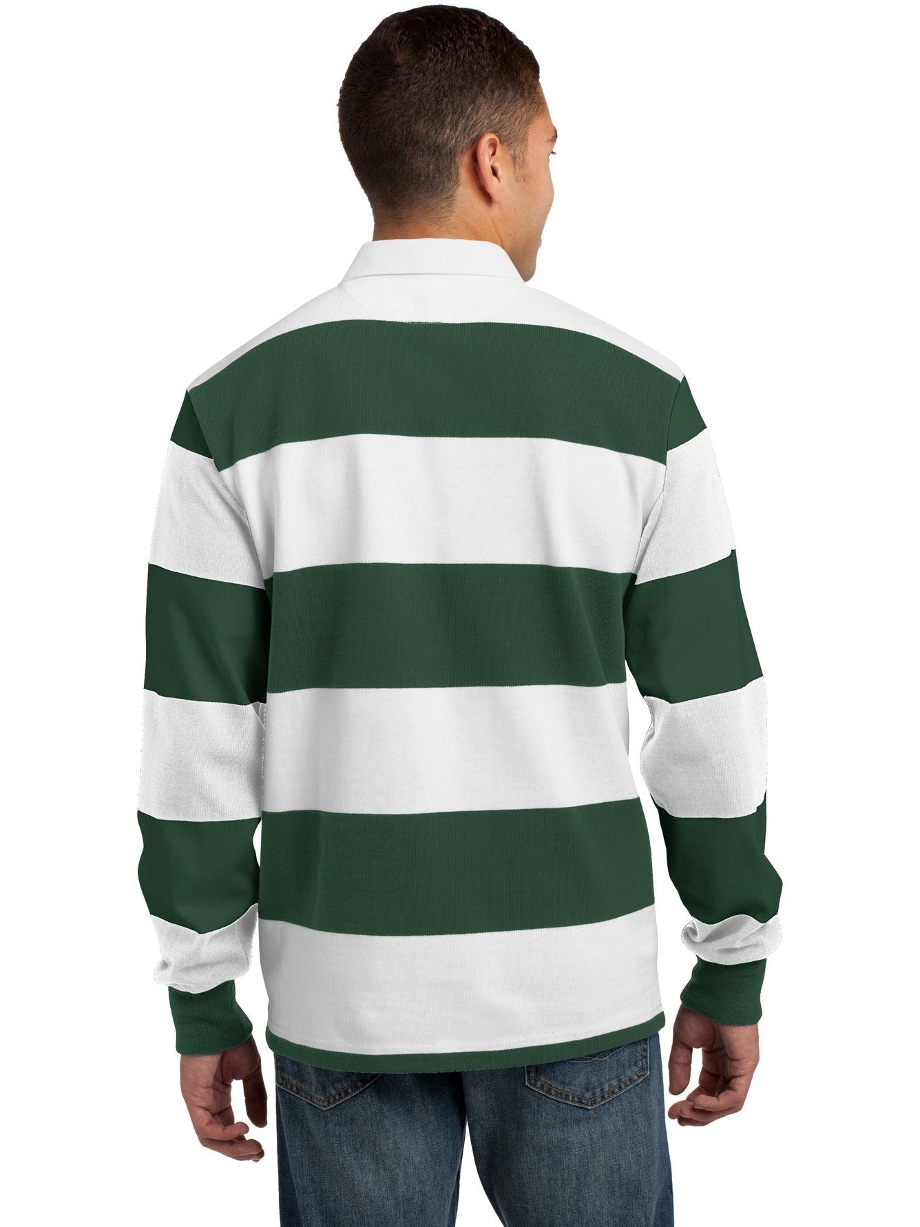 no-logo Sport-Tek Classic Long Sleeve Rugby Polo-Regular-Sport-Tek-Thread Logic