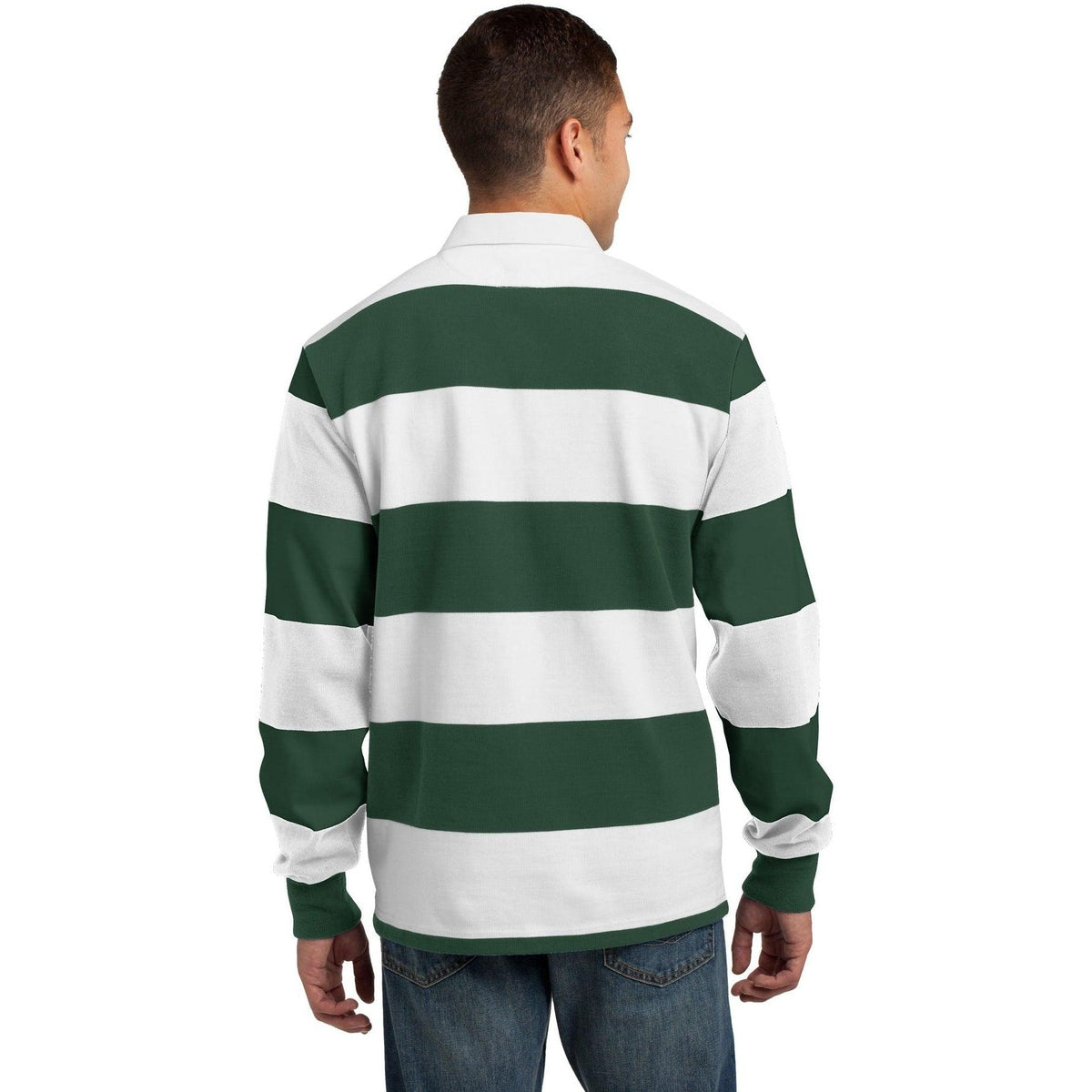 no-logo Sport-Tek Classic Long Sleeve Rugby Polo-Polos-Sport-Tek-Thread Logic