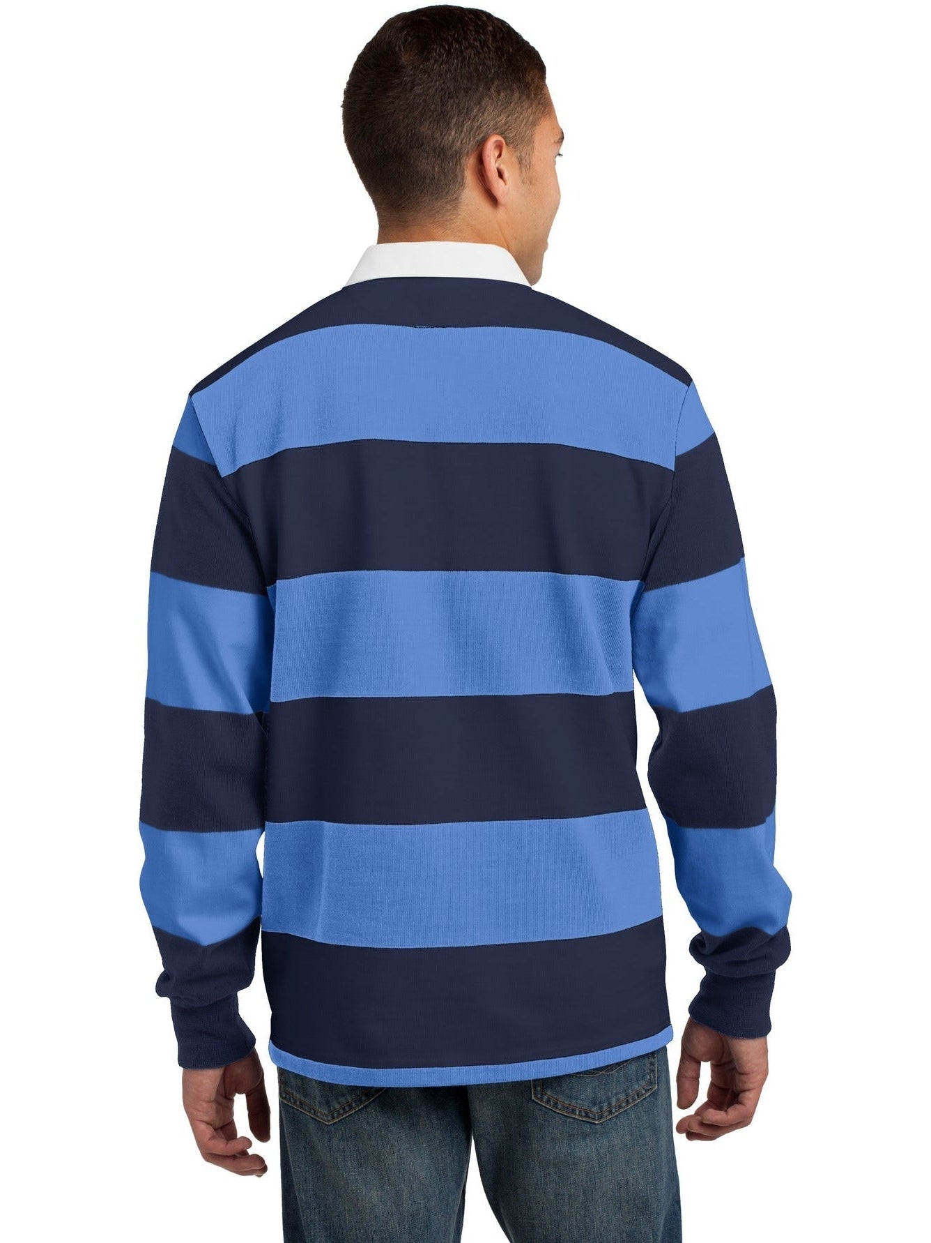 no-logo Sport-Tek Classic Long Sleeve Rugby Polo-Regular-Sport-Tek-Thread Logic