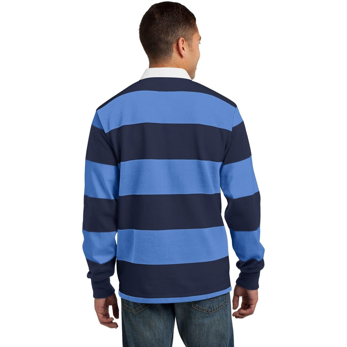 no-logo Sport-Tek Classic Long Sleeve Rugby Polo-Polos-Sport-Tek-Thread Logic