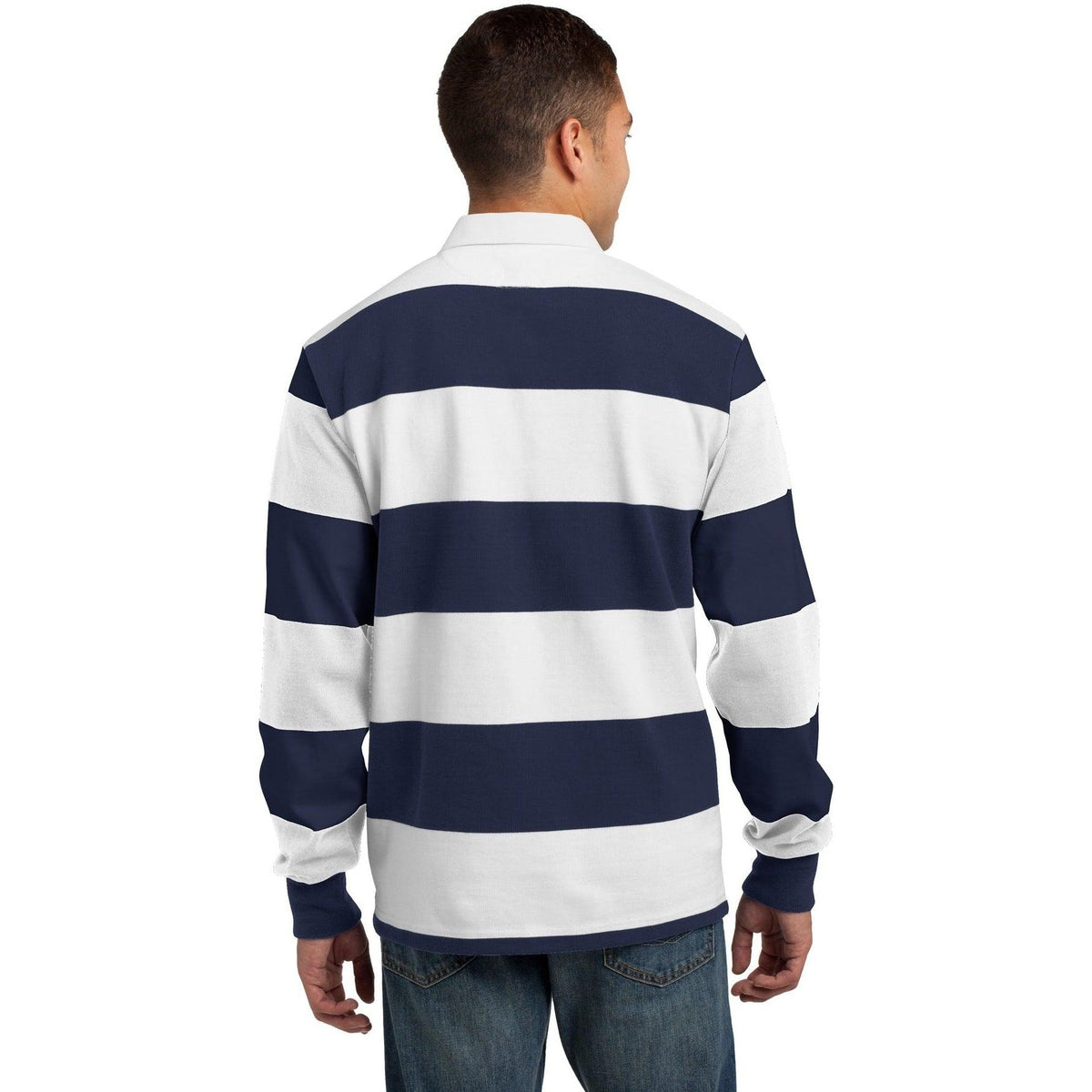 no-logo Sport-Tek Classic Long Sleeve Rugby Polo-Polos-Sport-Tek-Thread Logic