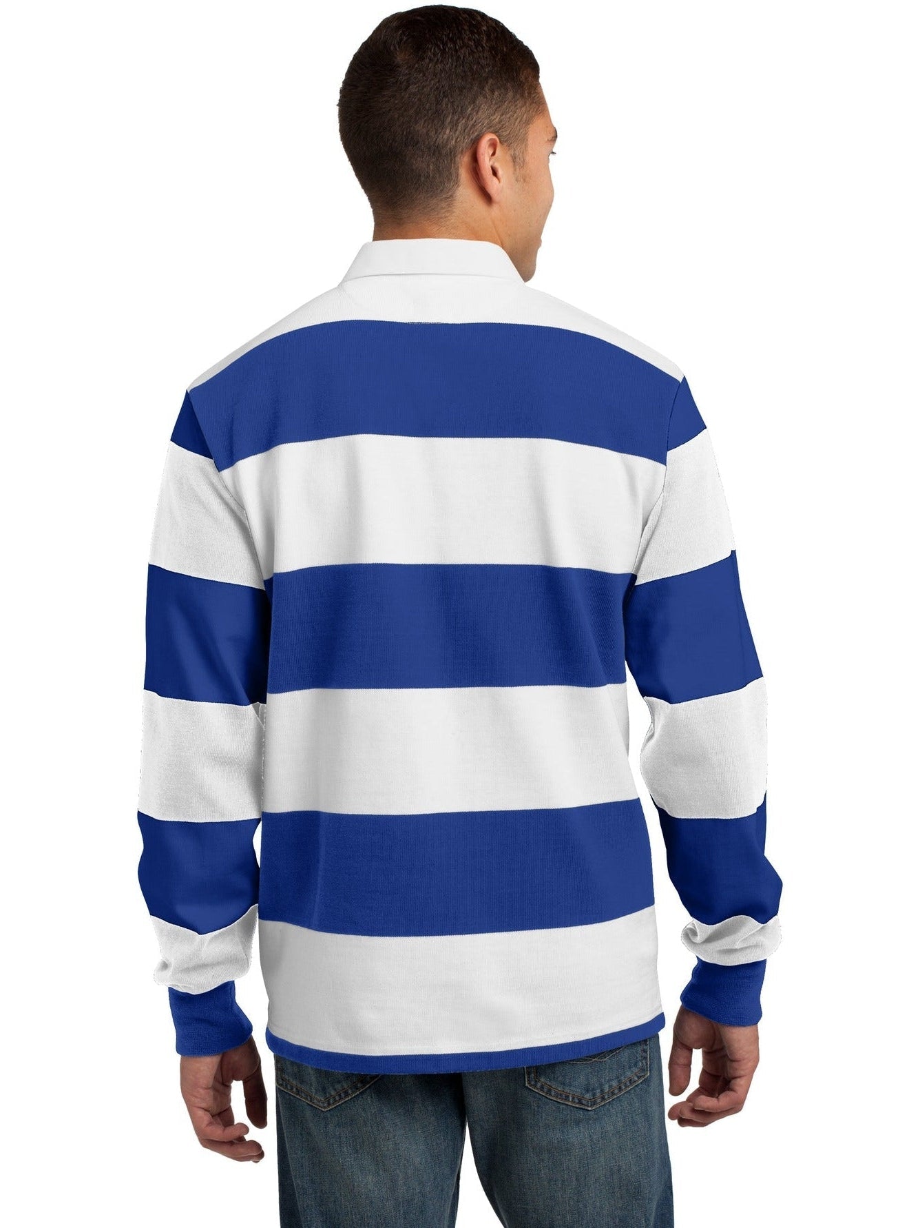 no-logo Sport-Tek Classic Long Sleeve Rugby Polo-Regular-Sport-Tek-Thread Logic