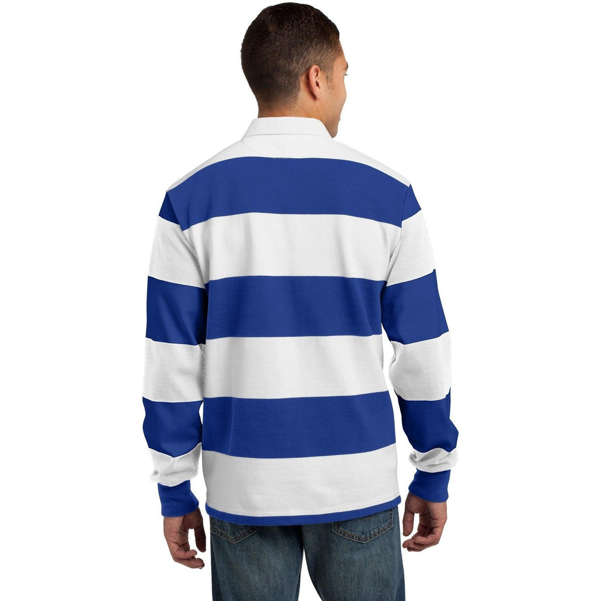no-logo Sport-Tek Classic Long Sleeve Rugby Polo-Polos-Sport-Tek-Thread Logic