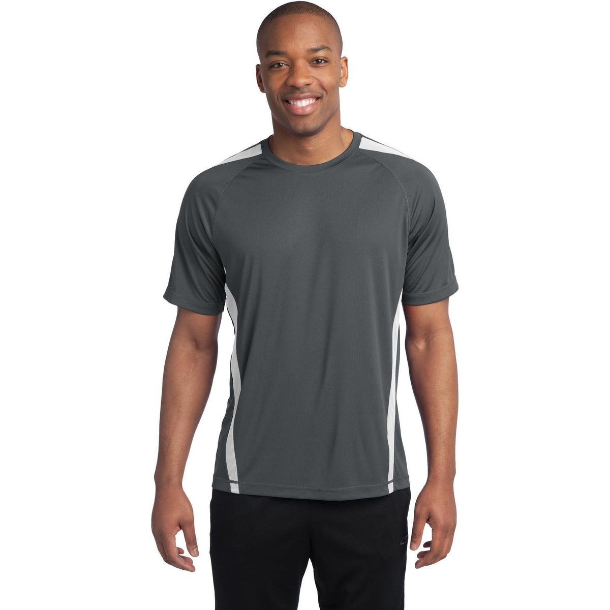 no-logo Sport-Tek Colorblock Posicharge Competitor Tee-Regular-Sport-Tek-Iron Grey/White-S-Thread Logic