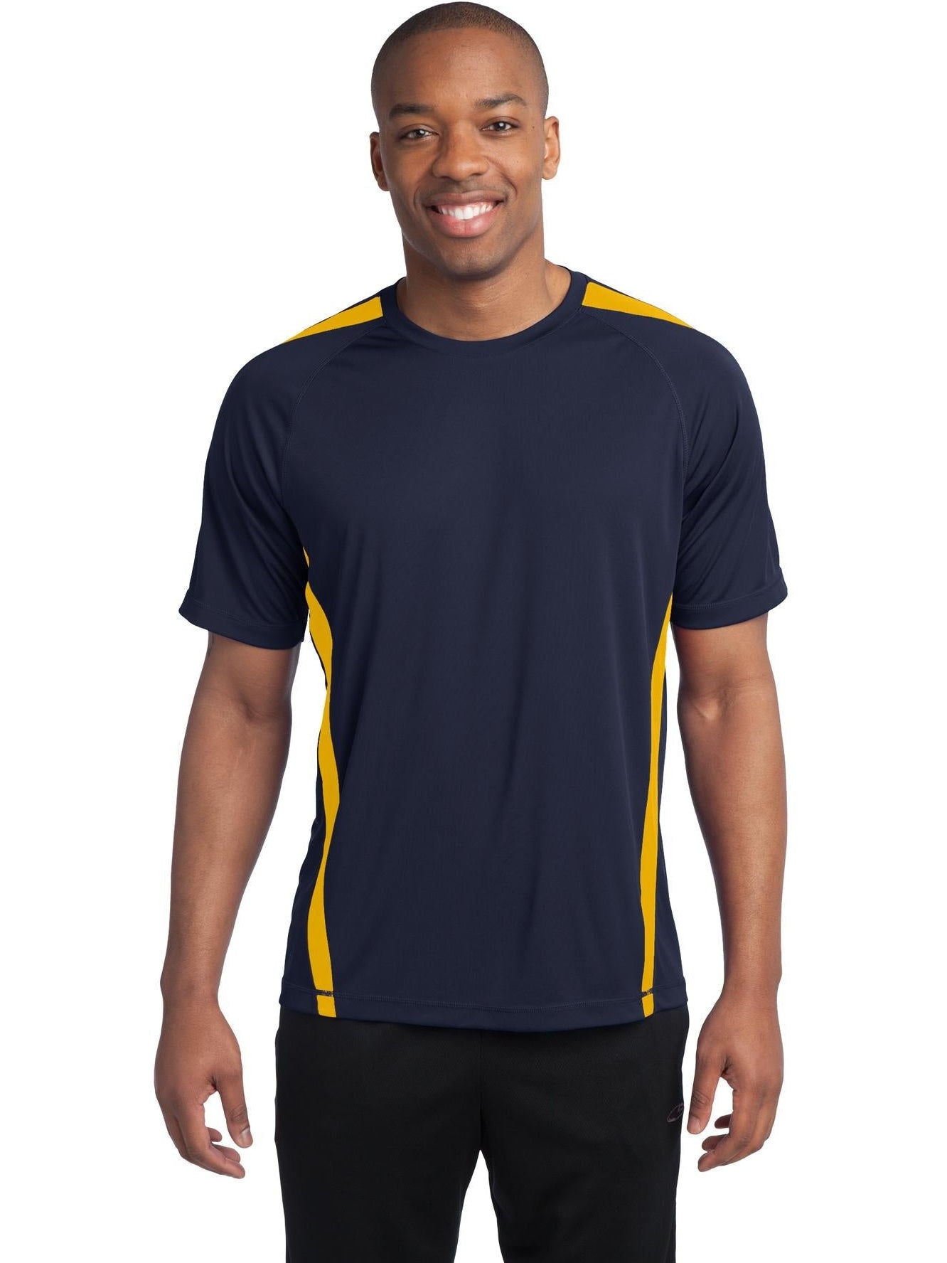 Sport-Tek Colorblock Posicharge Competitor Tee-Regular-Sport-Tek-True Navy/Gold-S-Thread Logic