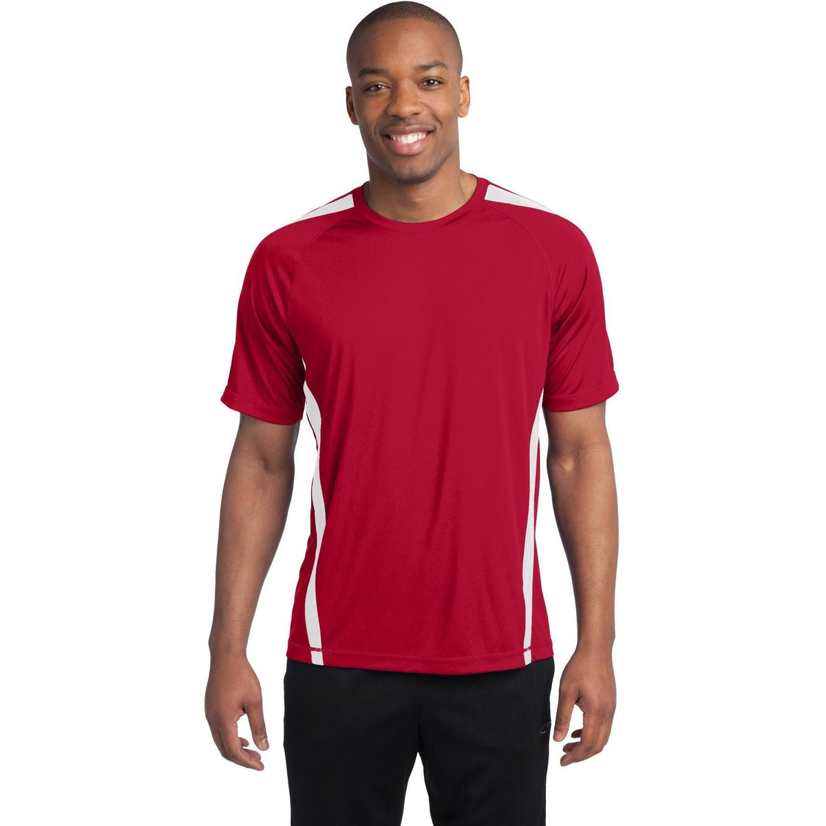 no-logo Sport-Tek Colorblock Posicharge Competitor Tee-Regular-Sport-Tek-True Red/White-S-Thread Logic