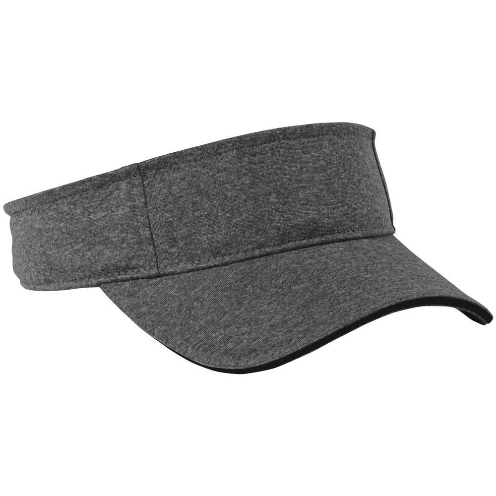 no-logo CLOSEOUT - Sport-Tek Contender Visor-Headwear-Sport-Tek-Graphite Heather/Black-OSFA-Thread Logic