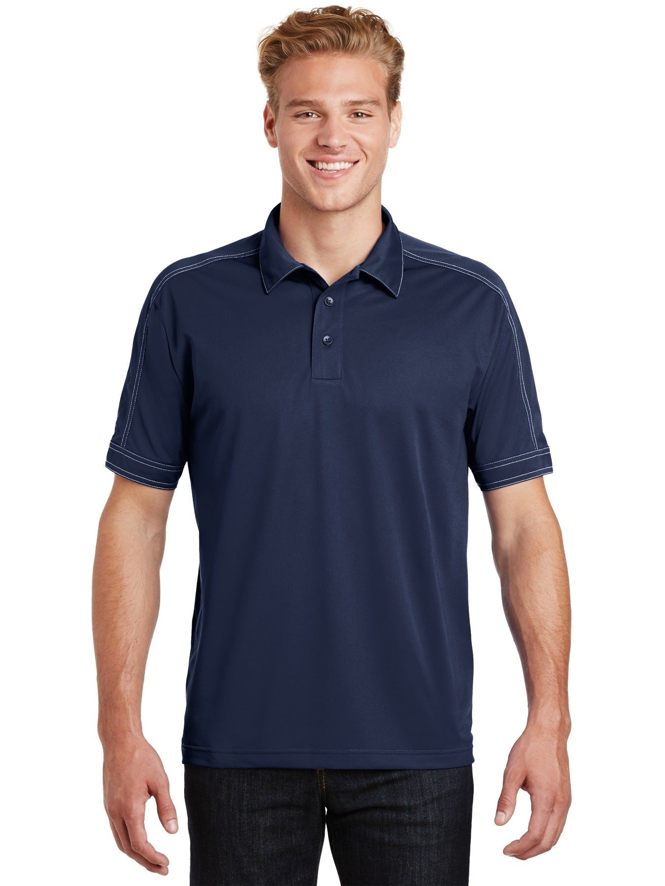 Sport-Tek Contrast Stitch Sport-Wick Polo-Active-Sport-Tek-True Navy-S-Thread Logic