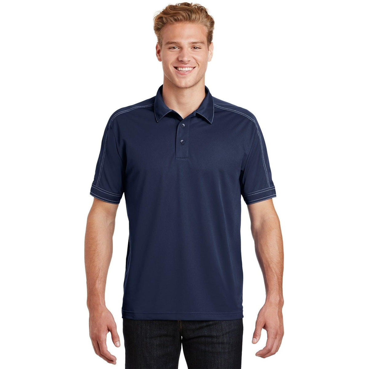 no-logo Sport-Tek Contrast Stitch Sport-Wick Polo-Active-Sport-Tek-True Navy-S-Thread Logic