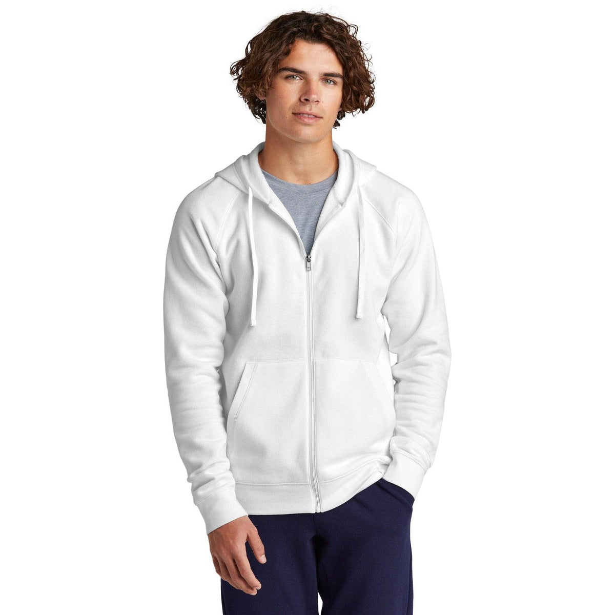 no-logo Sport-Tek Drive Fleece Hooded Full-Zip-Regular-Sport-Tek-White-2XL-Thread Logic