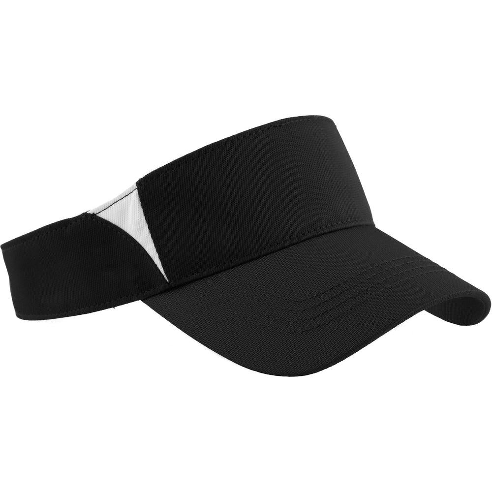 no-logo Sport-Tek Dry Zone Colorblock Visor-Regular-Sport-Tek-Black/White-OSFA-Thread Logic