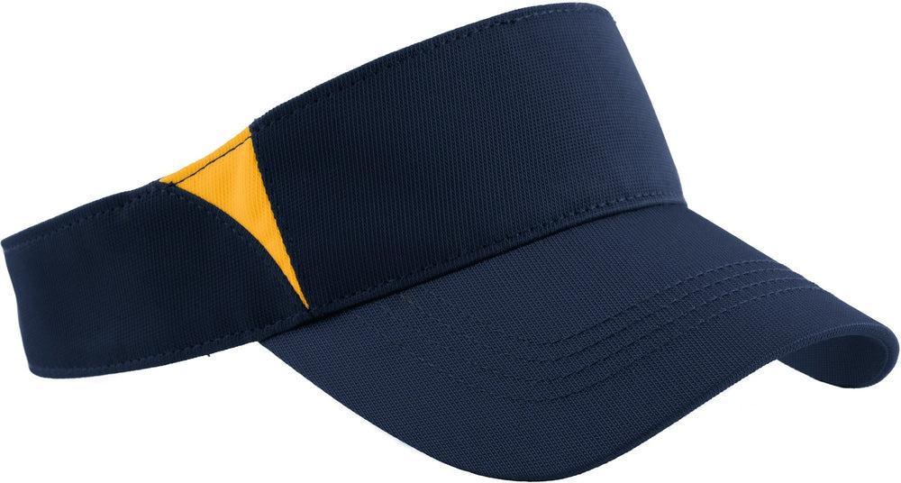 Sport-Tek Dry Zone Colorblock Visor-Regular-Sport-Tek-True Navy/Gold-OSFA-Thread Logic no-logo