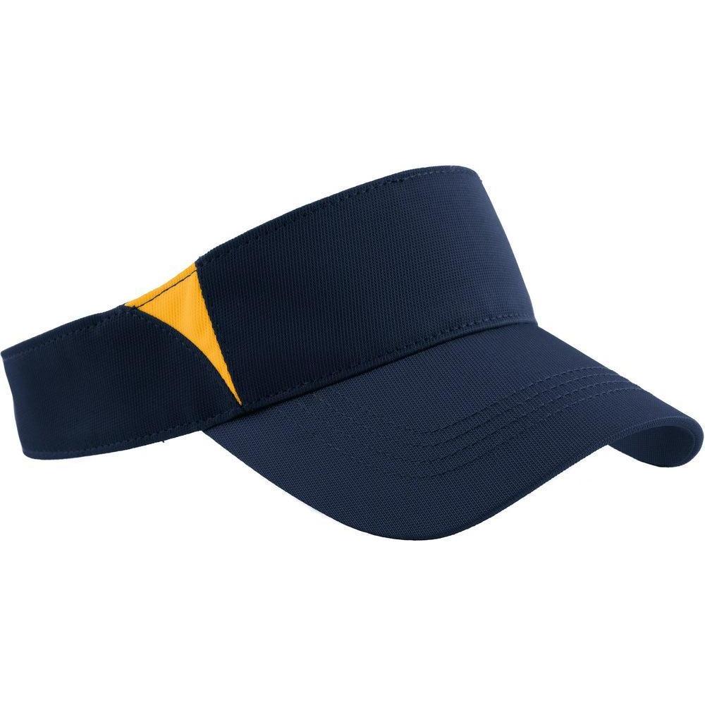 no-logo Sport-Tek Dry Zone Colorblock Visor-Regular-Sport-Tek-True Navy/Gold-OSFA-Thread Logic