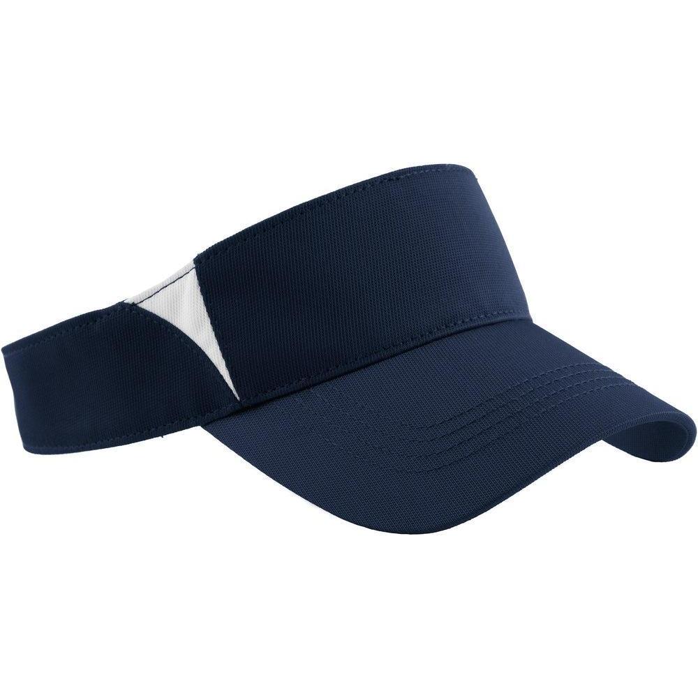no-logo Sport-Tek Dry Zone Colorblock Visor-Regular-Sport-Tek-True Navy/White-OSFA-Thread Logic