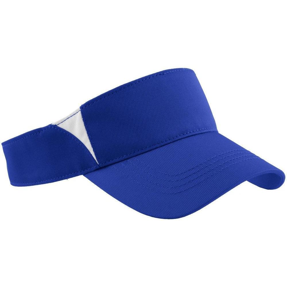 no-logo Sport-Tek Dry Zone Colorblock Visor-Regular-Sport-Tek-True Royal/White-OSFA-Thread Logic