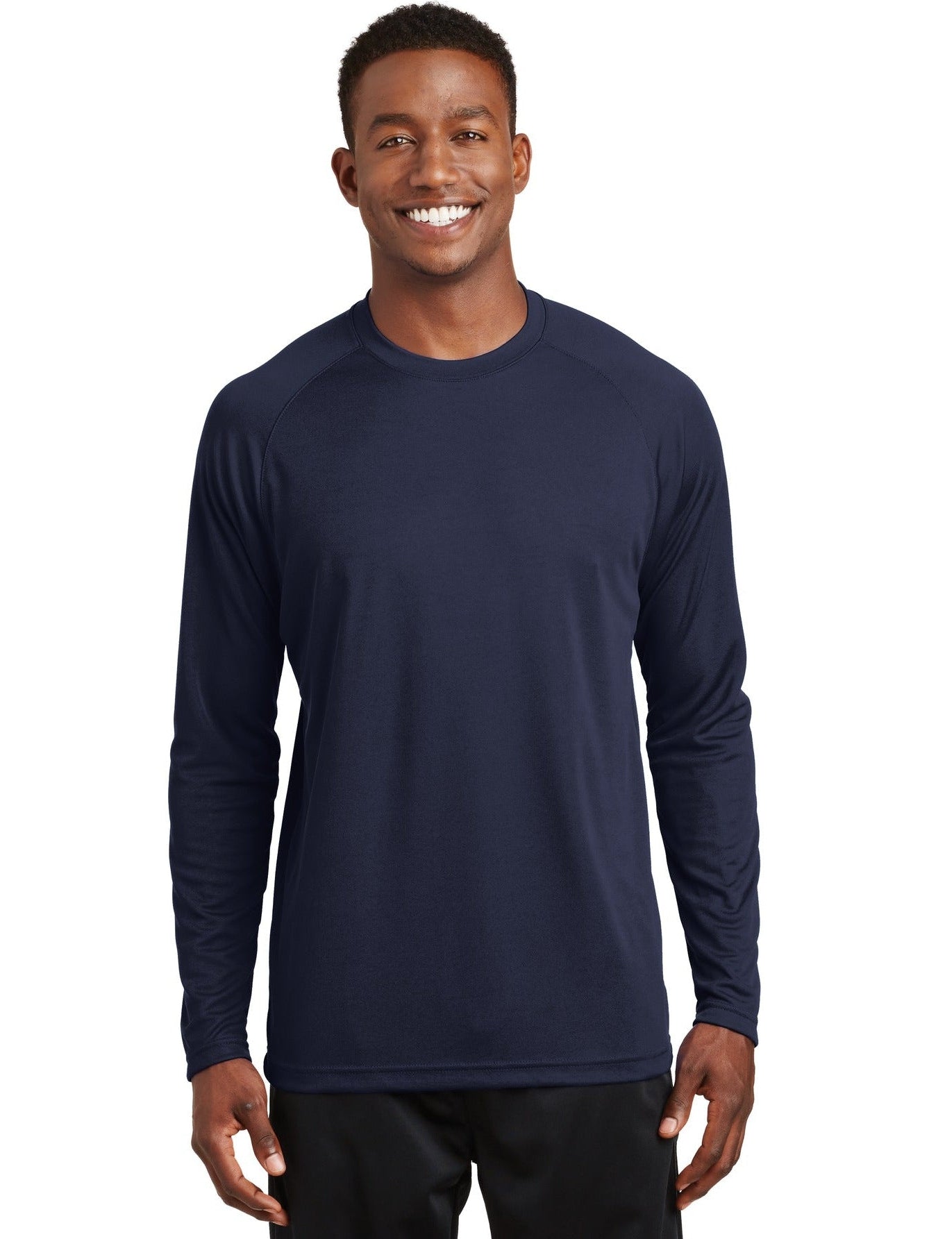 Sport-Tek Dry Zone Long Sleeve Raglan T-Shirt-Regular-Sport-Tek-True Navy-S-Thread Logic