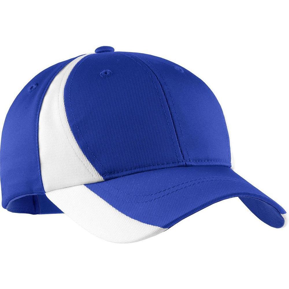 no-logo Sport-Tek Dry Zone Nylon Colorblock Cap-Headwear-Sport-Tek-True Royal/White-OSFA-Thread Logic