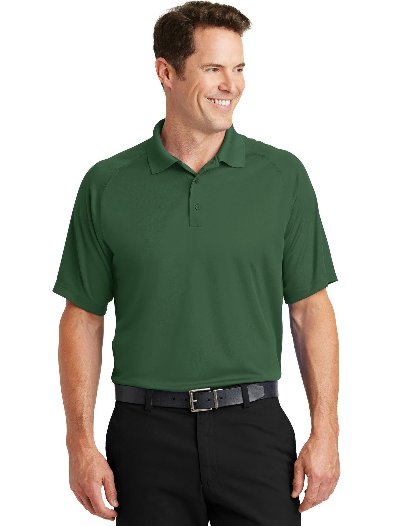 Sport-Tek Dry Zone Raglan Polo-Regular-Sport-Tek-Forest Green-S-Thread Logic