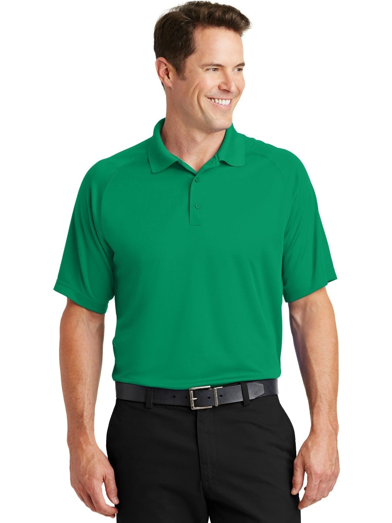 Sport-Tek Dry Zone Raglan Polo-Regular-Sport-Tek-Kelly Green-S-Thread Logic