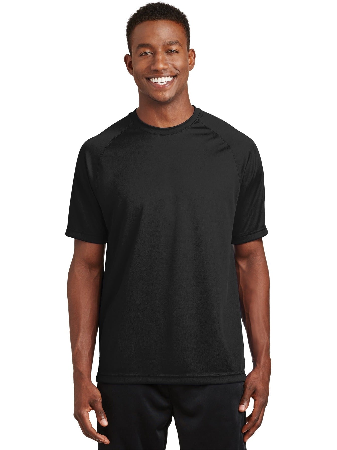 Sport-Tek Dry Zone Short Sleeve Raglan T-Shirt-Regular-Sport-Tek-Black-S-Thread Logic