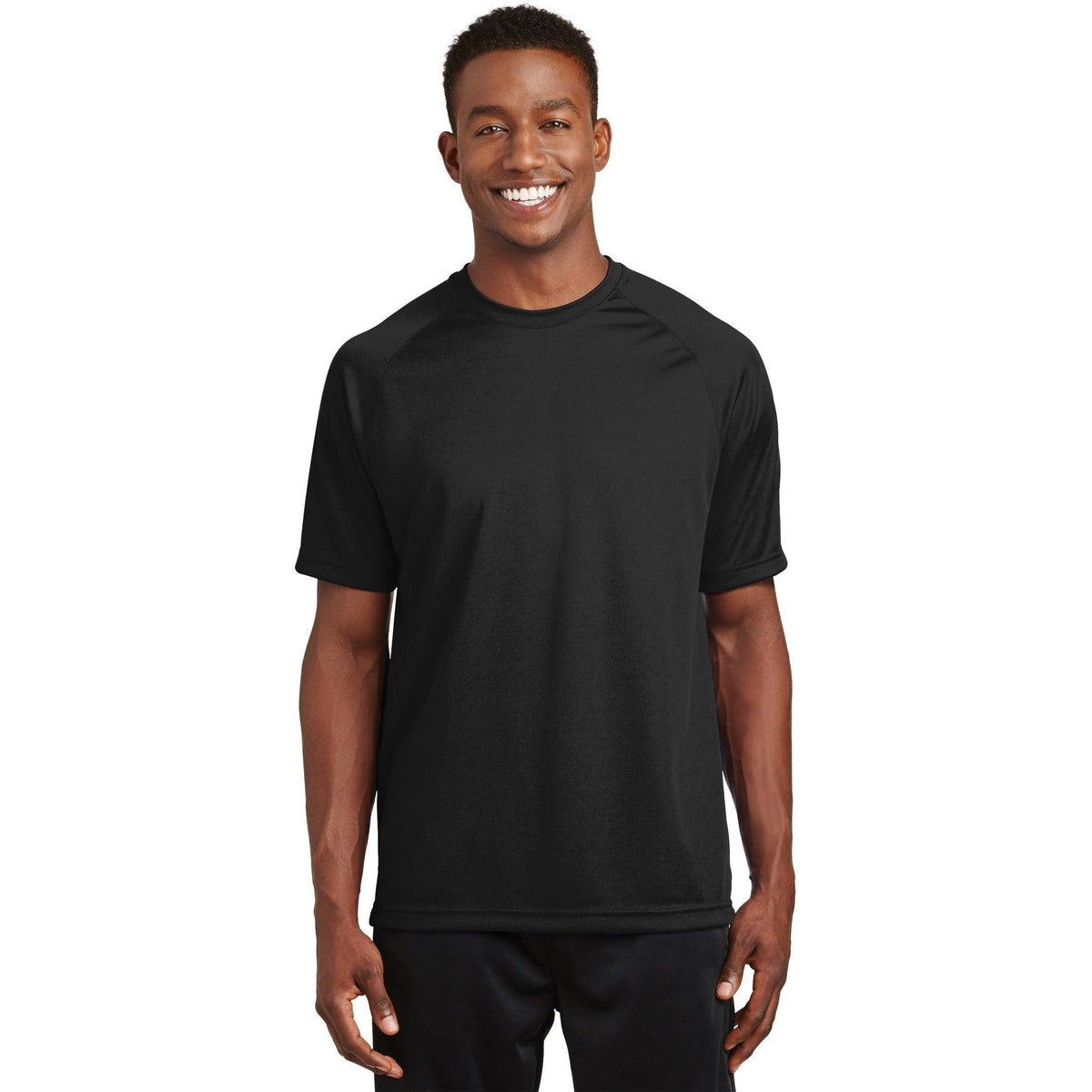 no-logo Sport-Tek Dry Zone Short Sleeve Raglan T-Shirt-Regular-Sport-Tek-Black-S-Thread Logic