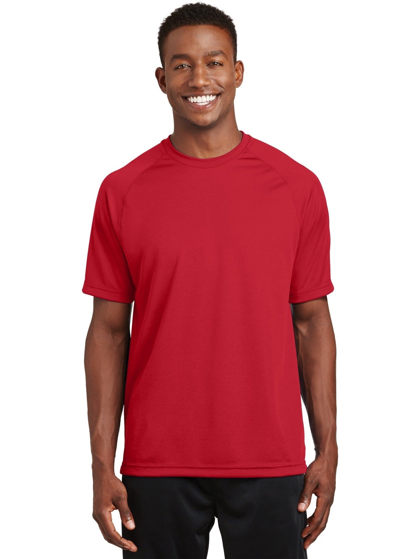Sport-Tek Dry Zone Short Sleeve Raglan T-Shirt-Regular-Sport-Tek-True Red-S-Thread Logic