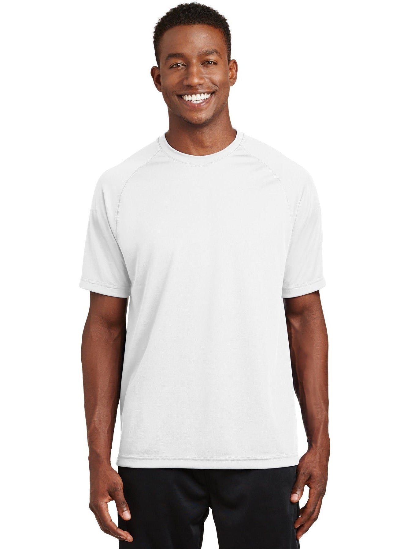 Sport-Tek Dry Zone Short Sleeve Raglan T-Shirt-Regular-Sport-Tek-White-S-Thread Logic