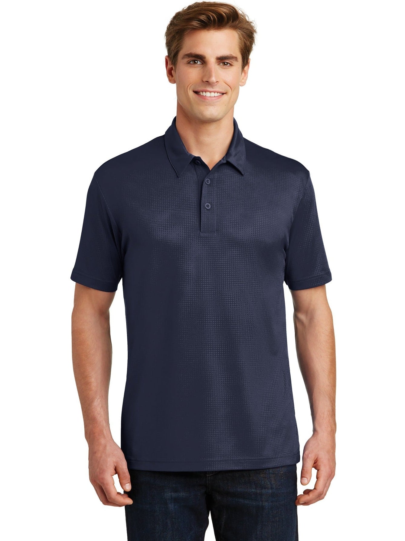 Sport-Tek Embossed Posicharge Tough Polo-Regular-Sport-Tek-True Navy-S-Thread Logic