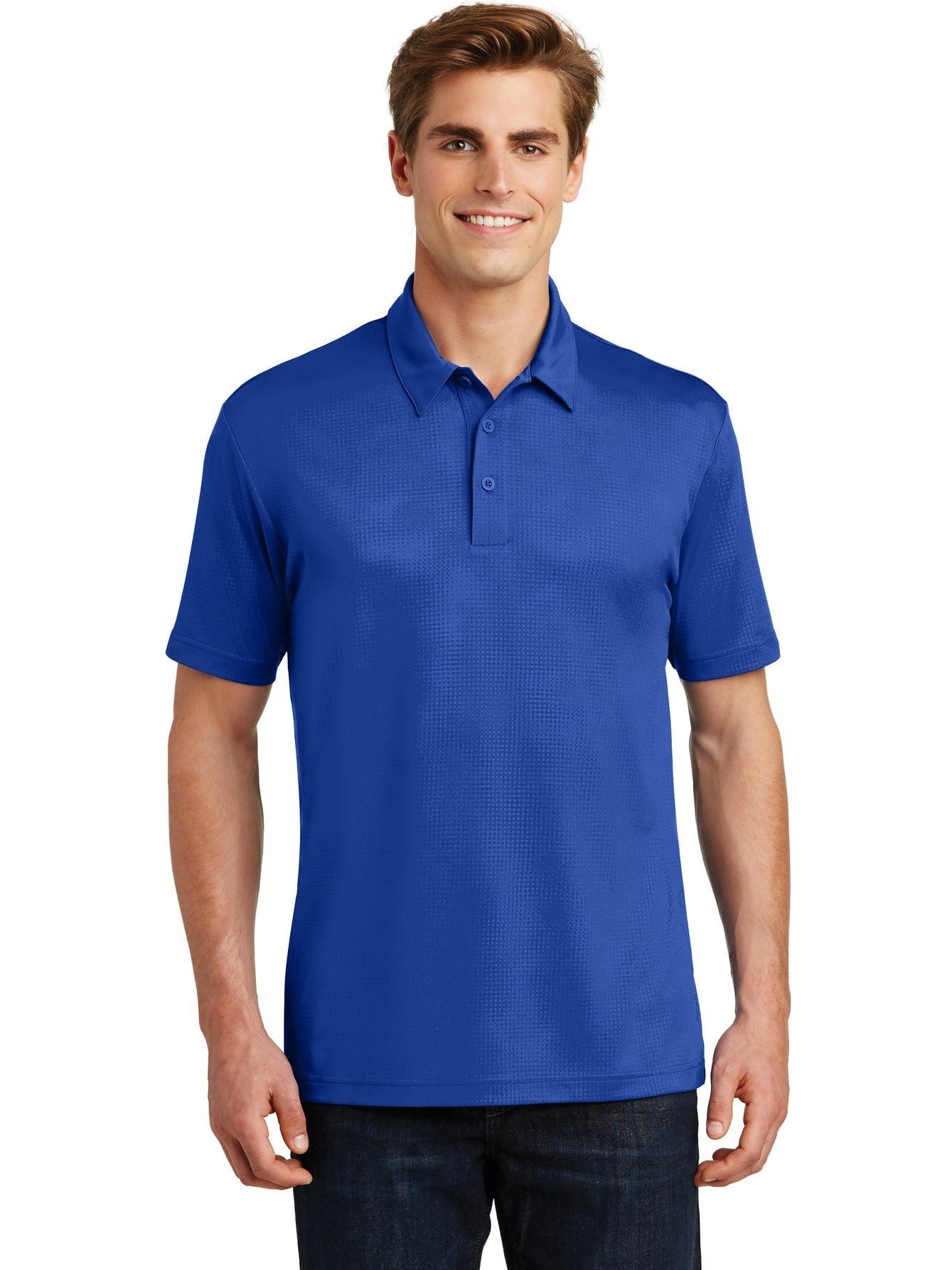 Sport-Tek Embossed Posicharge Tough Polo-Regular-Sport-Tek-True Royal-S-Thread Logic