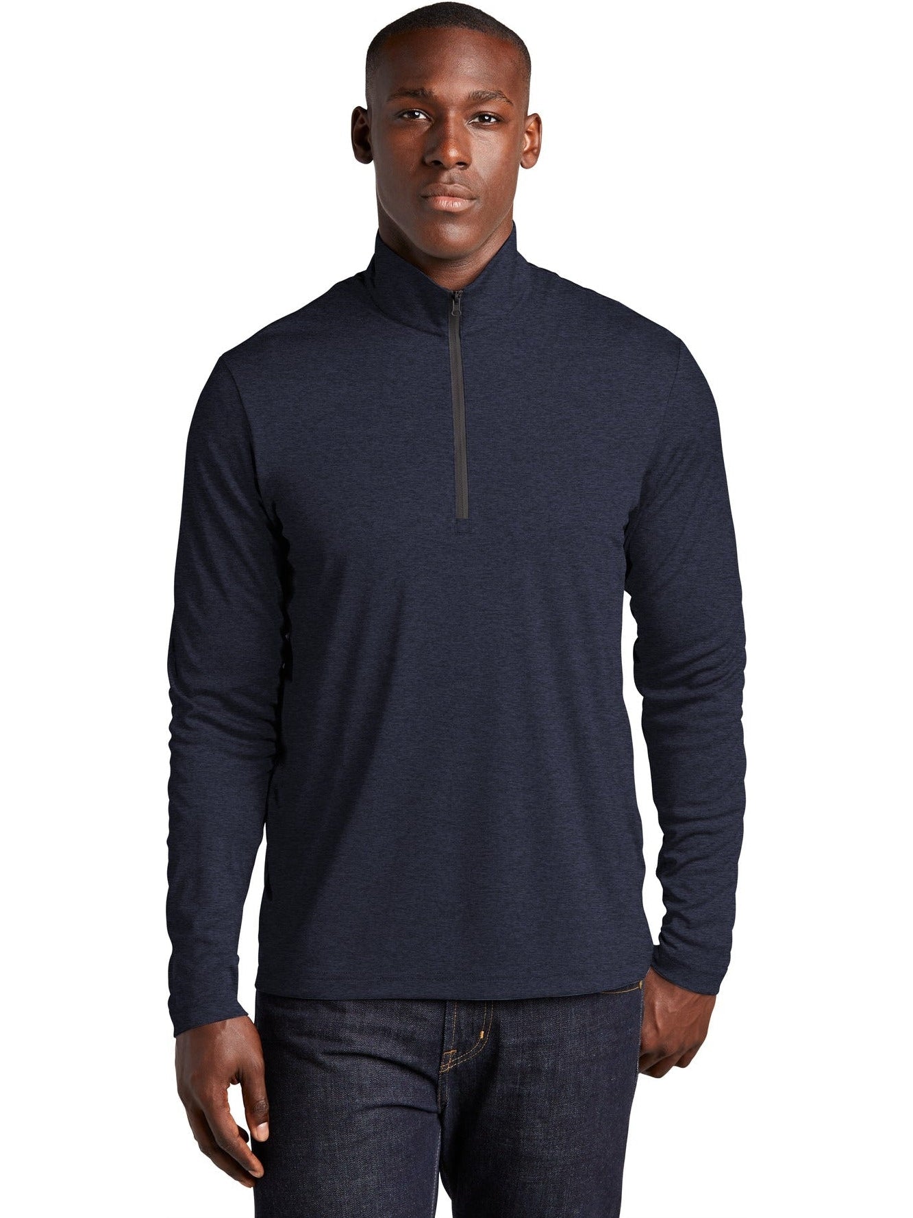 Sport-Tek Endeavor 1/2-Zip Pullover-Regular-Sport-Tek-Deep Navy Heather-S-Thread Logic