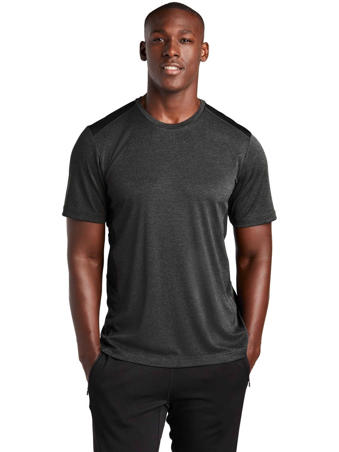 Sport-Tek Endeavor Tee-Regular-Sport-Tek-Black Heather/Black-S-Thread Logic