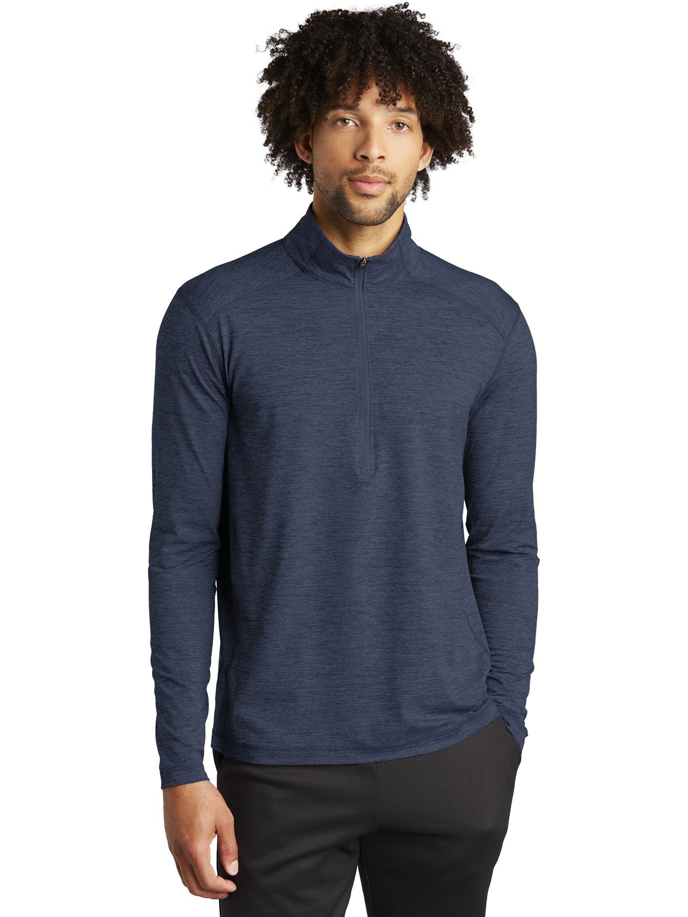 Sport-Tek Exchange 1.5 Long Sleeve 1/2-Zip-Regular-Sport-Tek-Dark Denim Heather-S-Thread Logic