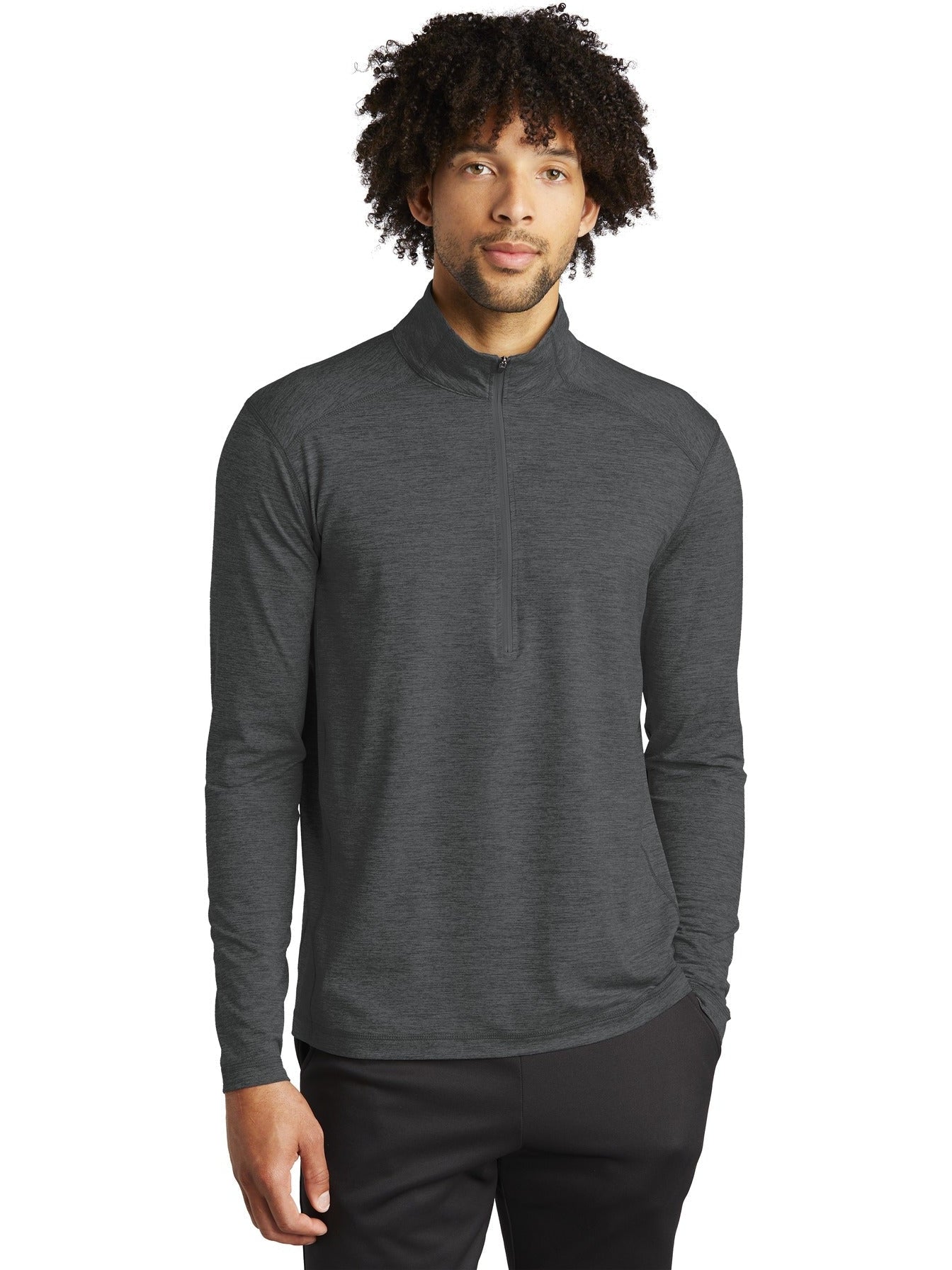 Sport-Tek Exchange 1.5 Long Sleeve 1/2-Zip-Regular-Sport-Tek-Graphite Heather-S-Thread Logic