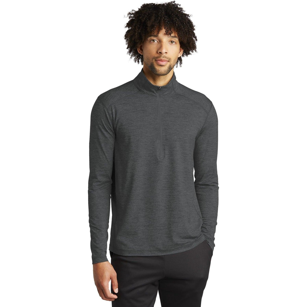no-logo Sport-Tek Exchange 1.5 Long Sleeve 1/2-Zip-Regular-Sport-Tek-Graphite Heather-S-Thread Logic