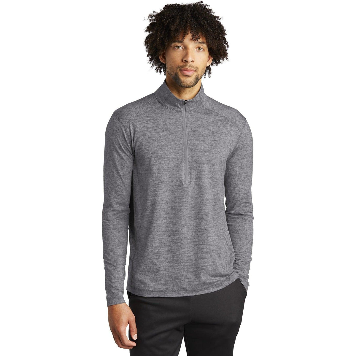 no-logo Sport-Tek Exchange 1.5 Long Sleeve 1/2-Zip-Regular-Sport-Tek-Grey Heather-S-Thread Logic