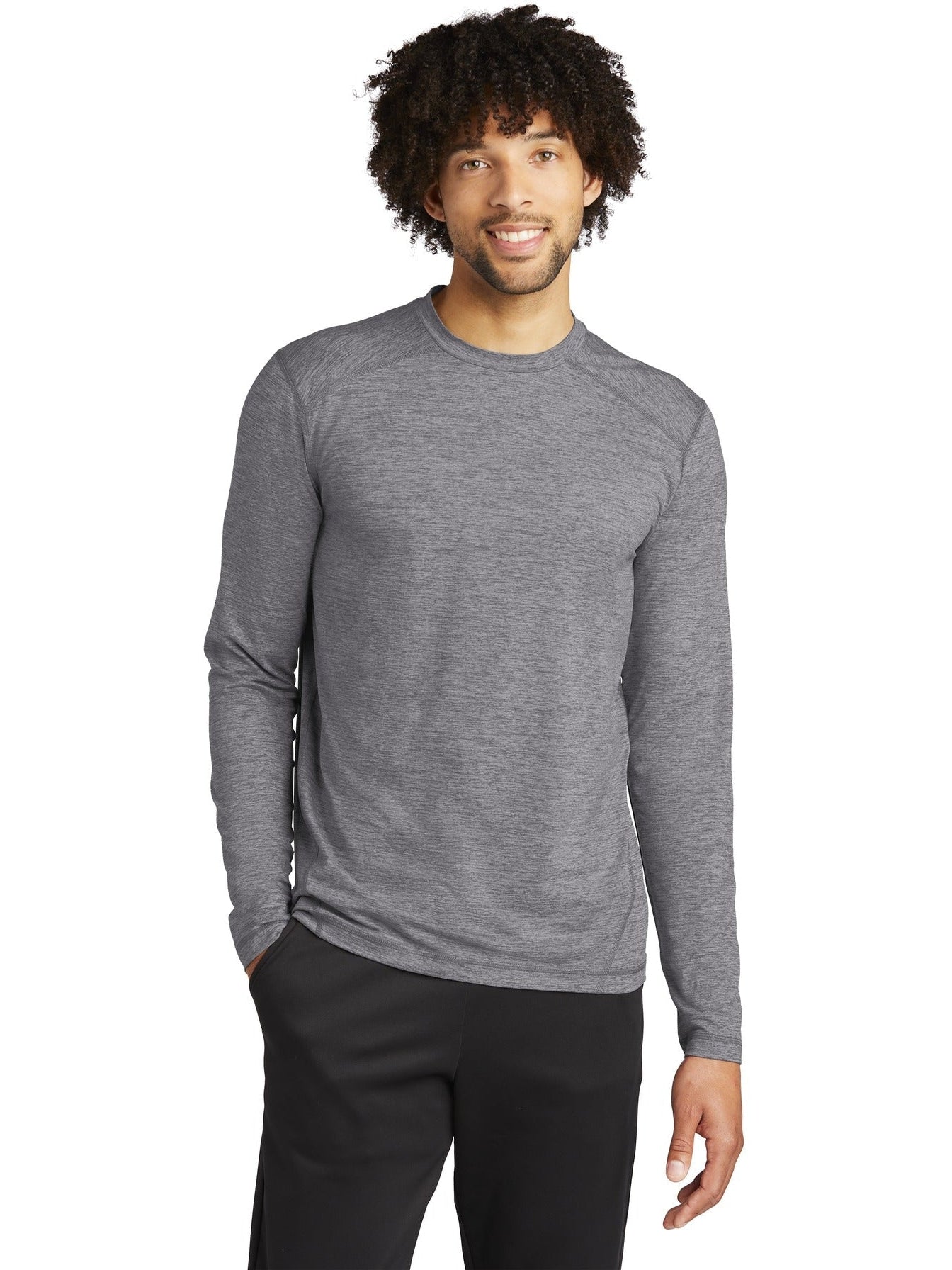 Sport-Tek Exchange 1.5 Long Sleeve Crew-Regular-Sport-Tek-Grey Heather-S-Thread Logic